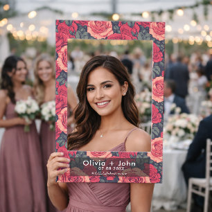 Cute Rose Wedding Backdrop Selfie Frame