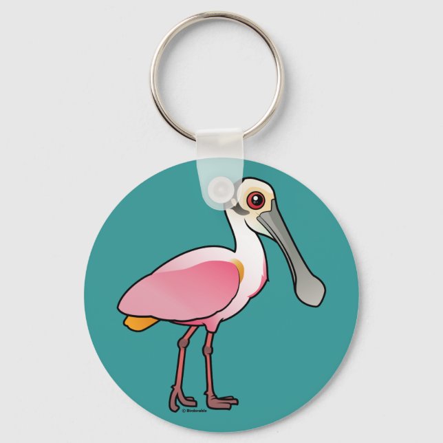 Cute Roseate Spoonbill Keychain (Front)