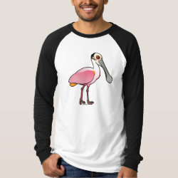 Roseate Spoonbill Men's Canvas Long Sleeve Raglan T-Shirt
