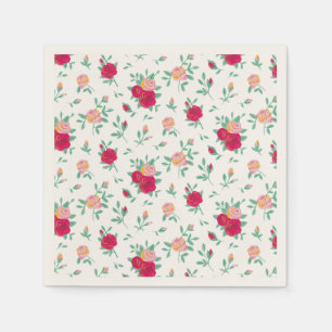 Cute Roses Girl Birthday Party Invitation Napkins