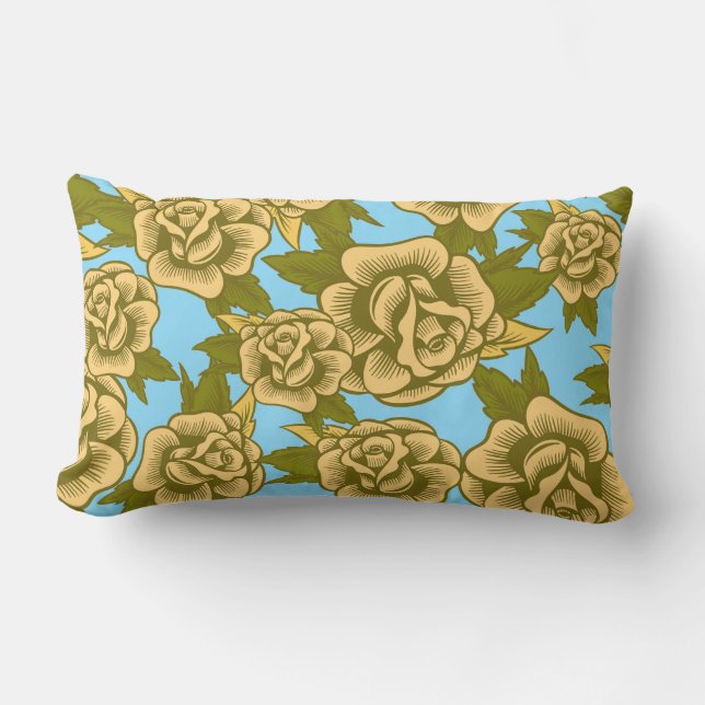 Cute Roses Lumbar Pillow (Front)