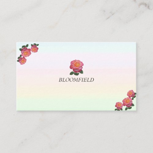 Cute Roses  Multicolored Pastel Shades Branded Business Card