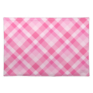 Cute Rosy Pink Plaid Pattern Cloth Placemat