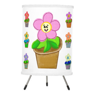 Cute Rosy Posy Potted Flowers Tripod Table Lamp