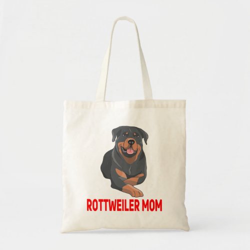 Cute Rottie Mom Puppy Dog Lover Cartoon Rottweiler Tote Bag