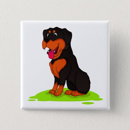 Cute Rottie Puppy Dog Lover Cartoon Rottweiler Button