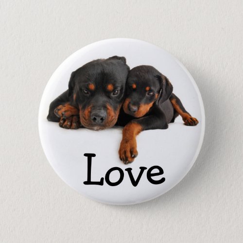 Cute Rottie Puppy Dog Lover Gifts Funny Rottweiler Button