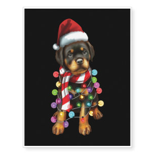 Cute Rottweiler Dog Lover Funny Xmas Holiday Gift Temporary Tattoos