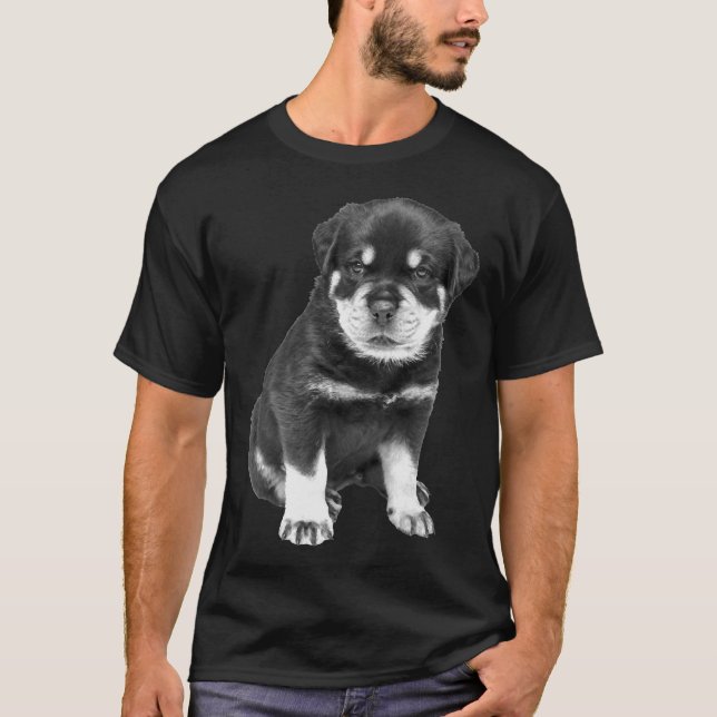 Cute Rottweiler Dog T-Shirt (Front)