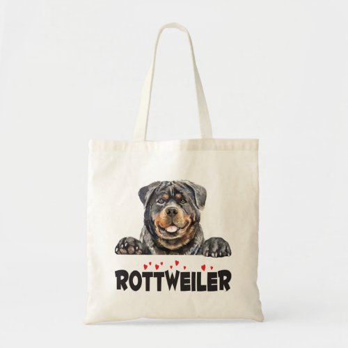 Cute Rottweiler Gift Puppy Dog Lover Funny Rottie  Tote Bag