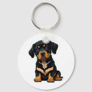 Cute Rottweiler - Gifts for Rottweiler Dog Owners Keychain