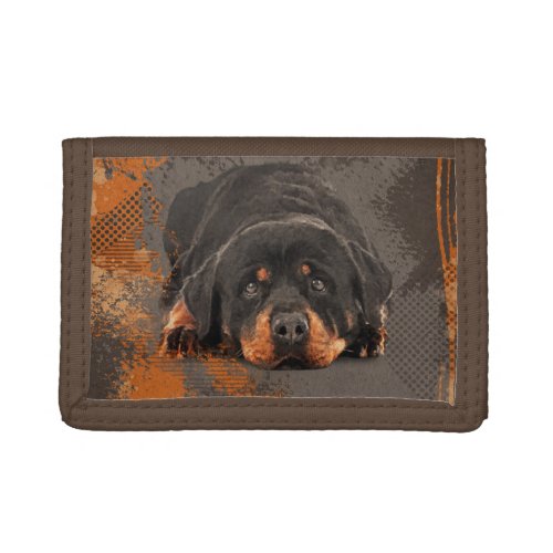 Cute Rottweiler  _ Metzgerhund Trifold Wallet