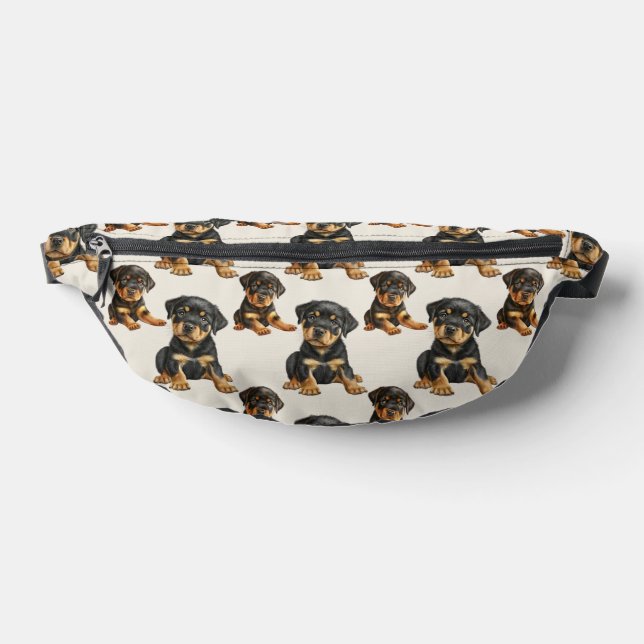 Cute Rottweiler Puppy Dog Pattern Fanny Pack (Lay Down)