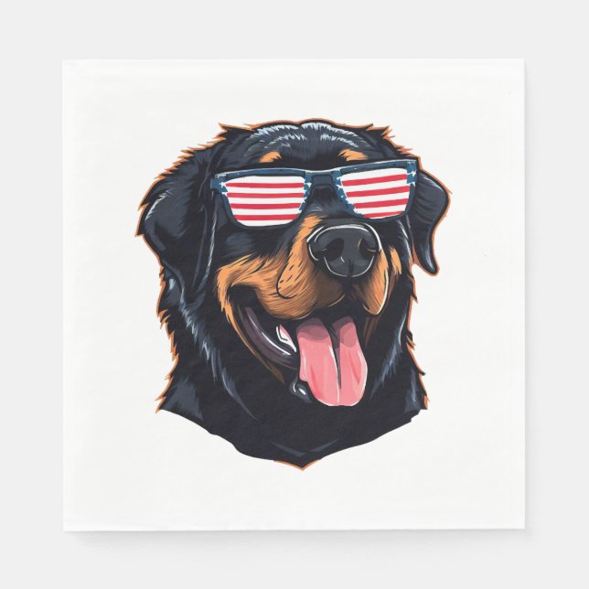 Cute Rottweiler Puppy Napkins (Front)