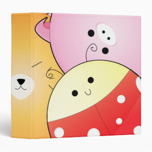 cute round animals notebook 3 ring binder