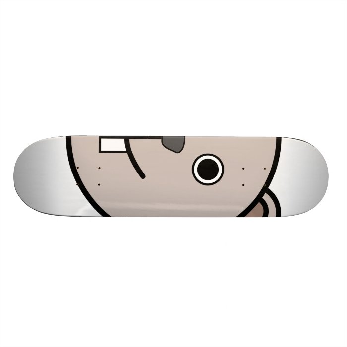 Cute Round Cartoon Bear Face Skate Deck