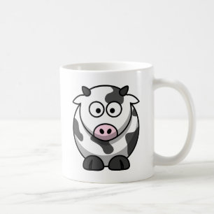 Cute Round Cartoon Cow with Pink Nose Coffee Mug