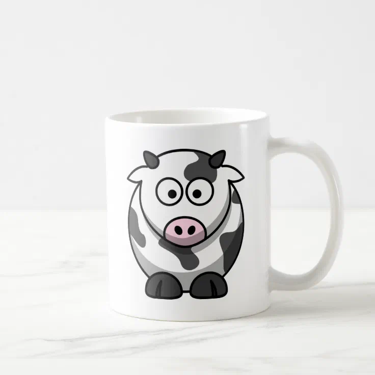 Cute Round Cartoon Cow with Pink Nose Coffee Mug | Zazzle Cute Round Cartoon Cow with Pink Nose Coffee Mug | Zazzle