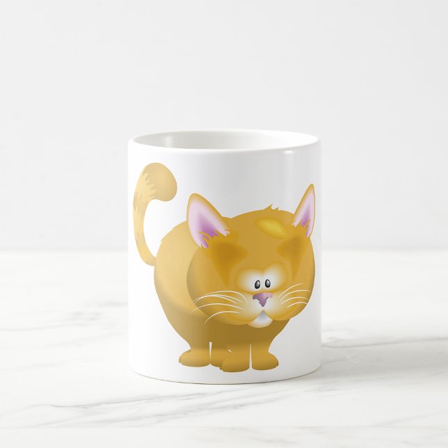 Cute Round Ginger Tabby Cat Coffee Mug (Creator Uploaded)