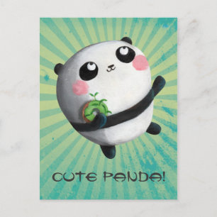 Cute Round Panda Postcard