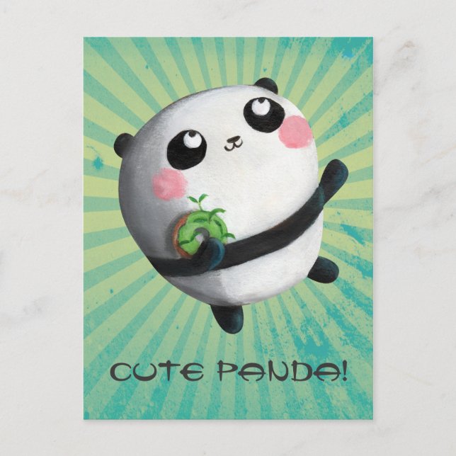 Cute Round Panda Postcard (Front)
