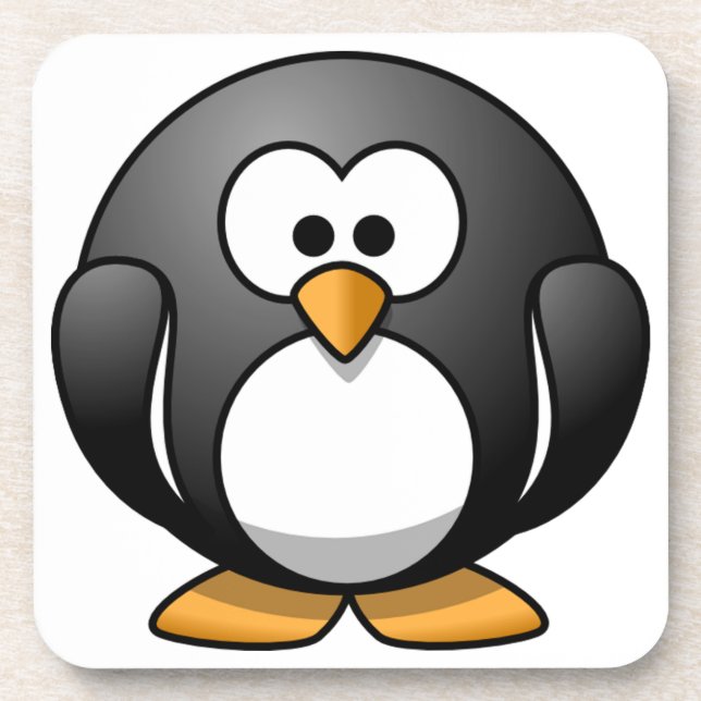 Cute Round Penguin Designs Coaster (Front)