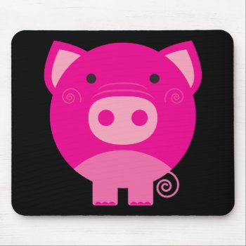 Cute Round Pig Cartoon Mouse Pad by ne1512BLVD at Zazzle