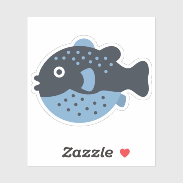 Cute Round Pufferfish Sticker (Sheet)