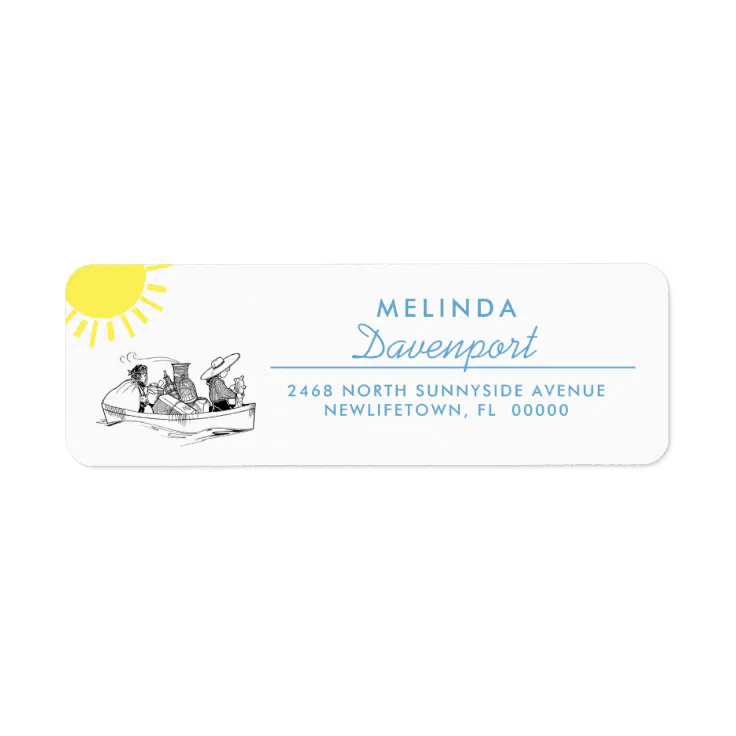 Cute Row Boat One Name Return Address Label | Zazzle