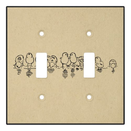 Cute Row of Birds Light Switch Cover