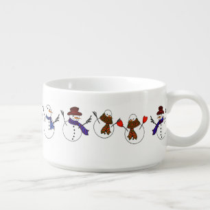 Cute Row of Snowmen  Christmas Bowl
