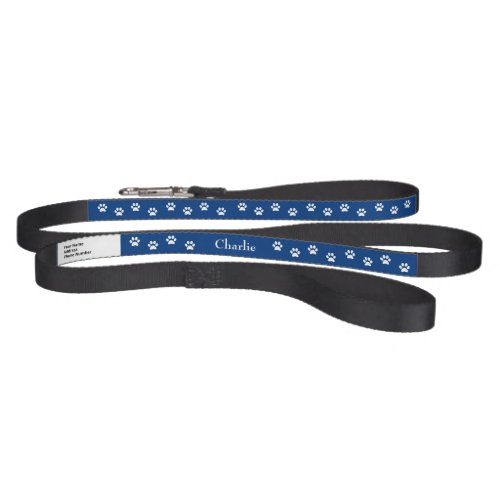 Cute Royal Blue Leash with AddressPhone Number