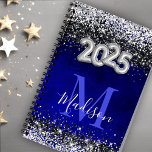 Cute royal blue silver faux glitter 2025 monogram planner<br><div class="desc">Make back to school fun with this Cute personalised 2025 new year planners, . It is designed with elegant girly royal blue silver faux glitter . To make it extra special, it is also monogrammed and personalized with name or initials or any text you like, click the "customize further" link...</div>