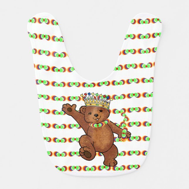 Cute Royal Prince Teddy Bear Bib (Front)
