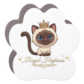 Cute Royal Siamese Cat Car Magnet