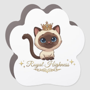 Cute Royal Siamese Cat Car Magnet