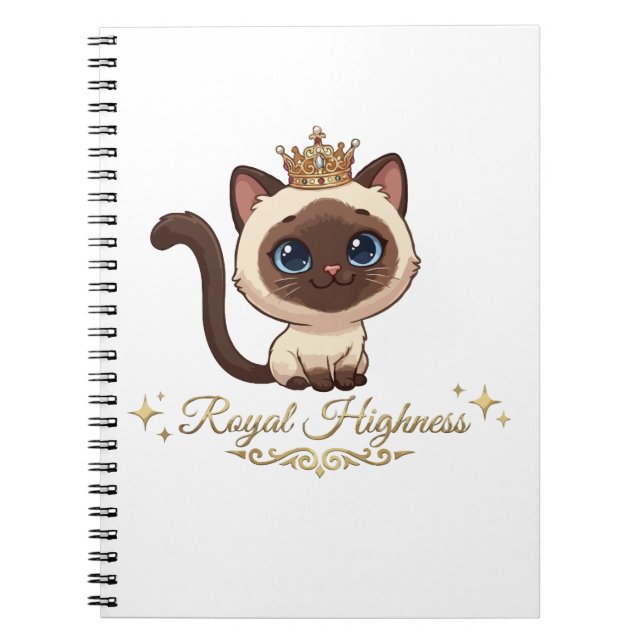 Cute Royal Siamese Cat Notebook (Front)