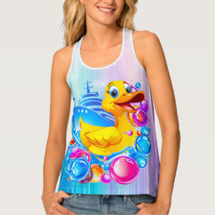 Cute Rubber Duck and Cruise Ship  Tank Top