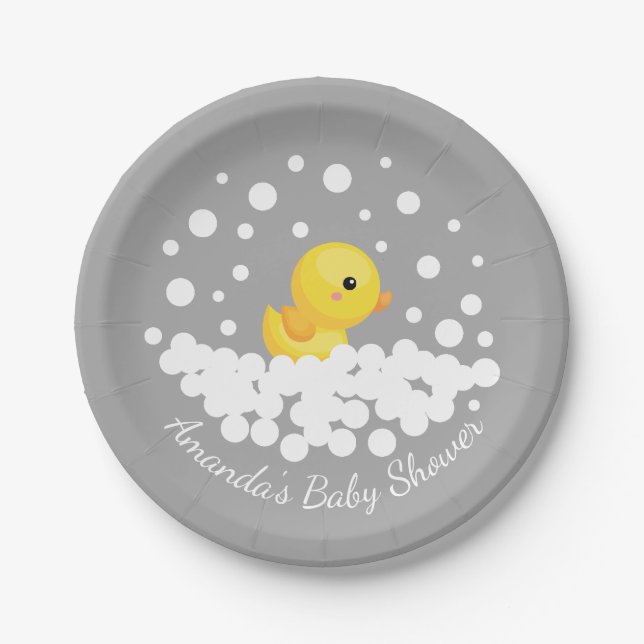 Cute Rubber Duck  Baby Shower 7" Plate (Front)