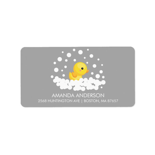Cute Rubber Duck Baby Shower Address Label (Front)