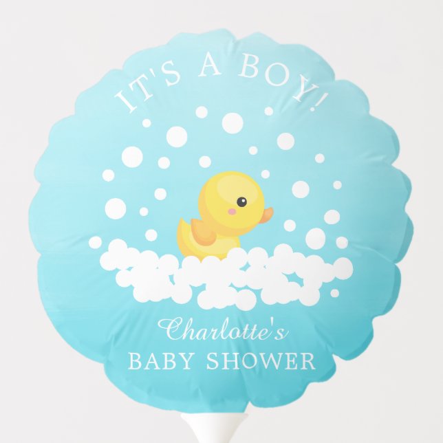 Cute Rubber Duck Baby Shower Balloon (Back)