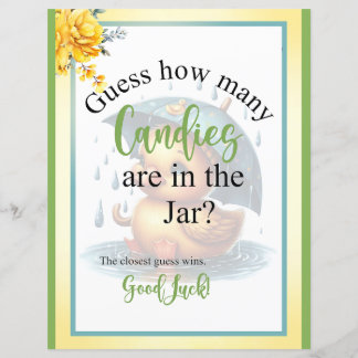 Cute Rubber Duck  Baby Shower Candy Jar Game