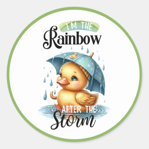 Cute Rubber Duck Baby Shower Classic Round Sticker