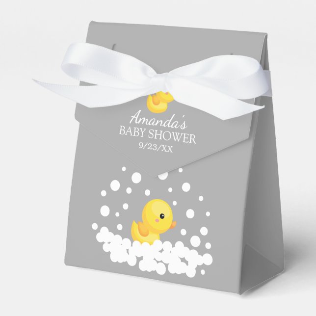 Cute Rubber Duck  Baby Shower Favor Box (Front Side)