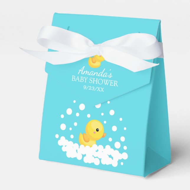 Cute Rubber Duck  Baby Shower Favor Box (Front Side)