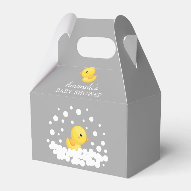 Cute Rubber Duck  Baby Shower Favor Box (Back Side)