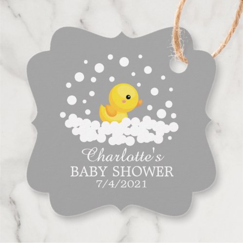 Cute Rubber Duck Baby Shower Favor Gift Tag