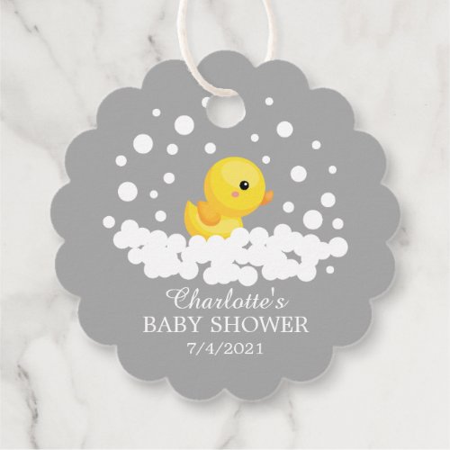 Cute Rubber Duck Baby Shower Favor Gift Tag