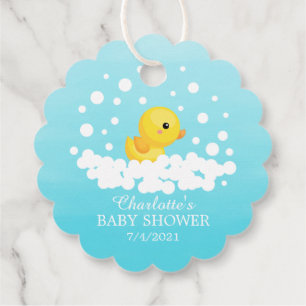 Cute Rubber Duck Baby Shower Favor Gift Tag