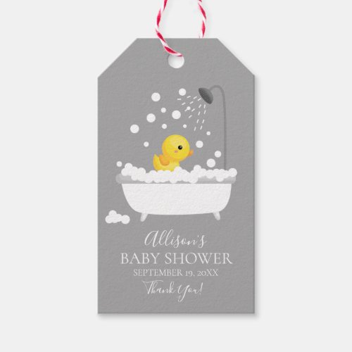 Cute Rubber Duck Baby Shower Favor Gift Tag